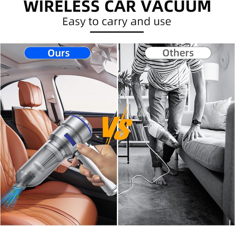 WINWEND Portable Car Vacuum - 22000PA Cars Vacuum Cleaner High Power 4 in 1 Compressed Air Duster & Air Blower & Pump Hand Held Vacuums Cordless with Brushless Motor for Car Home Office Blue - Image 5